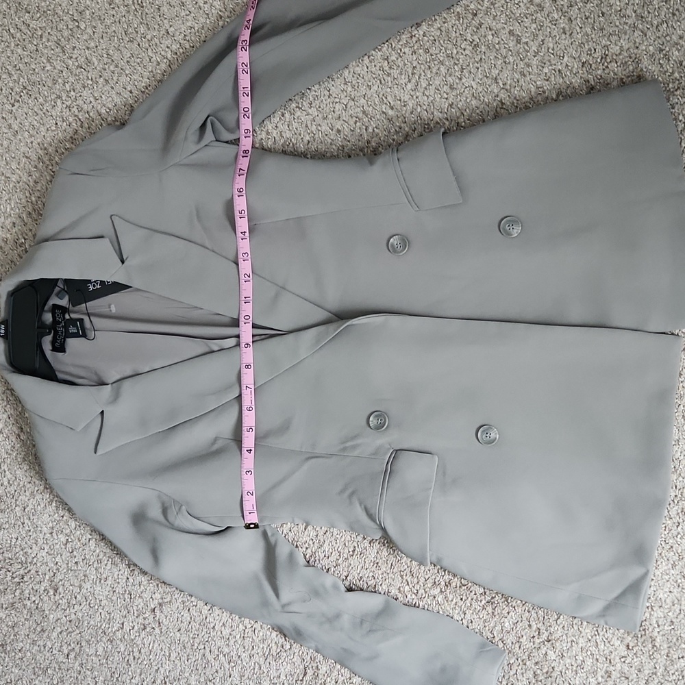 Rachel Zoe Gray Double-Breasted Blazer